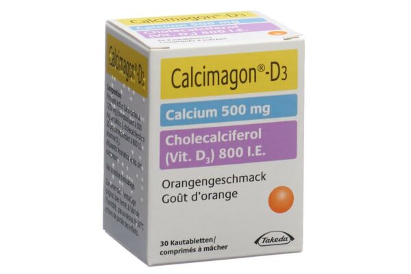 Calcimagon D3 cpr croquer 500/800 orange bte 30 pce