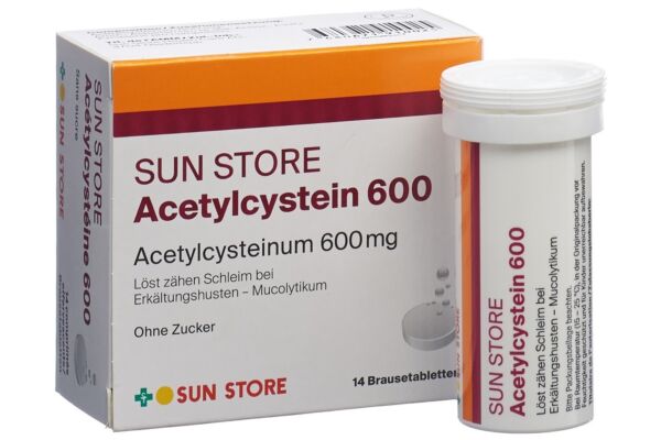 SUN STORE Acétylcystéine cpr eff 600 mg bte 14 pce