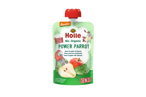 Holle Power Parrot - pouchy poire pomme et épinards 100 g