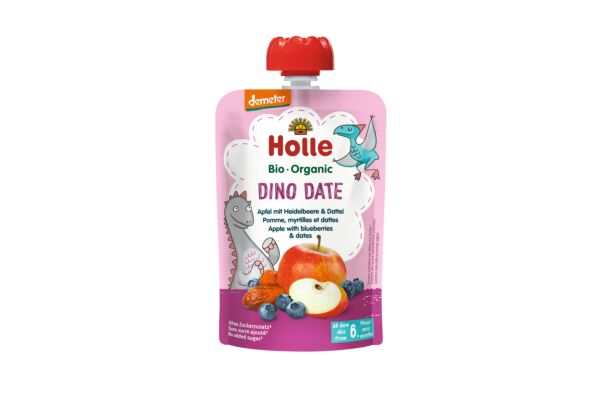 Holle Dino Date pouchy pomme myrtilles et dattes 100 g