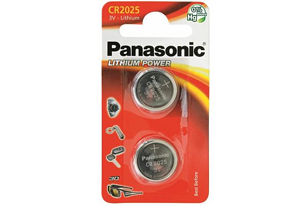 Panasonic Batterien Knopfzelle CR2025 2 Stk