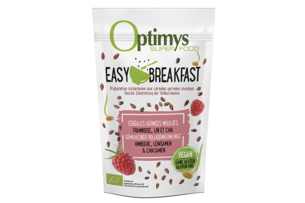 Optimys Easy Breakfast framboise lin et chia bio sach 350 g