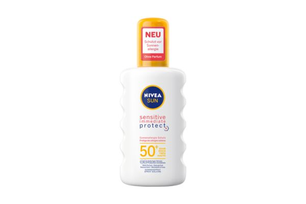 Nivea Sun Sensitive Immediate Protect spray solaire FPS 50+ protège des allergies solaires 200 ml