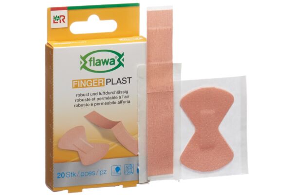 Flawa Finger Plast robustes Textilpflaster 2 Grössen 20 Stk