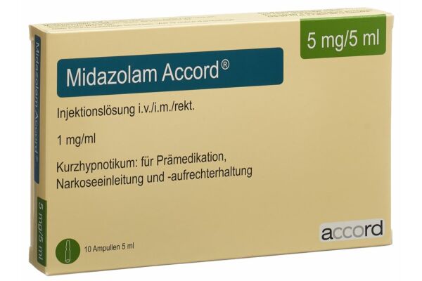 Midazolam Accord Inj Lös 5 mg/5ml 10 Amp 5 ml