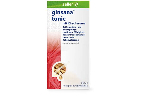 Ginsana Tonic à l'arôme de cerise liquide oral fl 250 ml