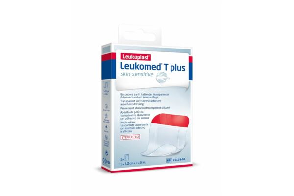 Leukomed T plus skin sensitive 5x7.2cm 5 Stk
