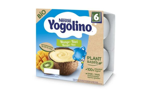 Nestlé Yogolino bio Plant-based mangue kiwi 6 mois 4 x 90 g