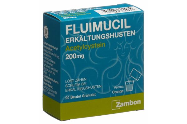 Fluimucil toux grasse gran 200 mg 20 pce