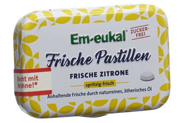 Soldan Em-eukal Frische Pastillen frische Zitronen zuckerfrei mit Xylit Ds 20 g