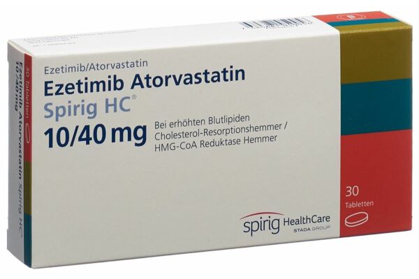 Ezetimib Atorvastatin Spirig HC Tabl 10 mg/40 mg 30 Stk