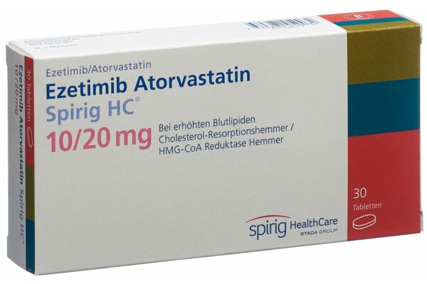 Ezetimib Atorvastatin Spirig HC Tabl 10 mg/20 mg 30 Stk