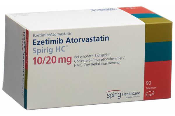 Ezetimib Atorvastatin Spirig HC Tabl 10 mg/20 mg 90 Stk