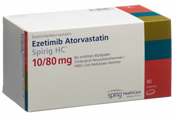 Ezetimib Atorvastatin Spirig HC Tabl 10 mg/80 mg 90 Stk