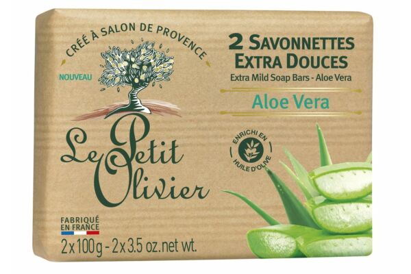 Le Petit Olivier savonnettes extra douces aloe vera 2 x 100 g