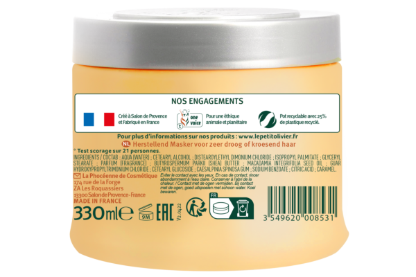Le Petit Olivier masque cheveux beurre de karité & macadamia fl 330 ml