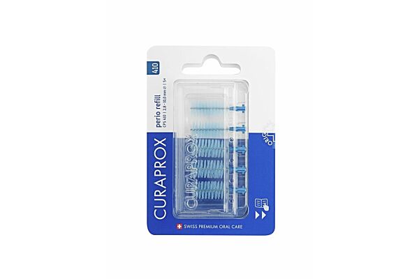 Curaprox CPS 410 Perio brossettes interdentaires refill deep sky blue 5 pce