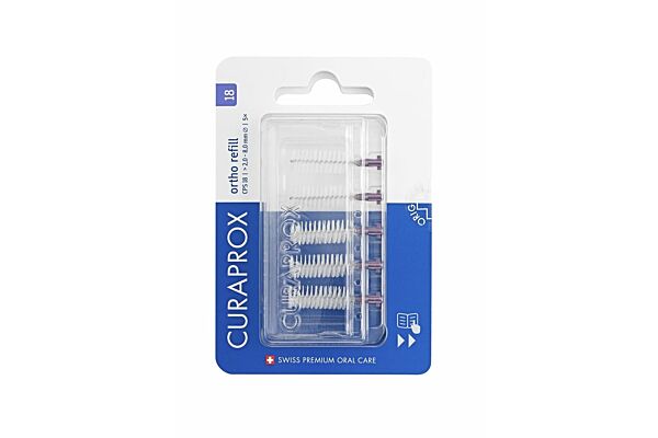 Curaprox CPS 18 ortho brossettes interdentaires refill purple 5 pce