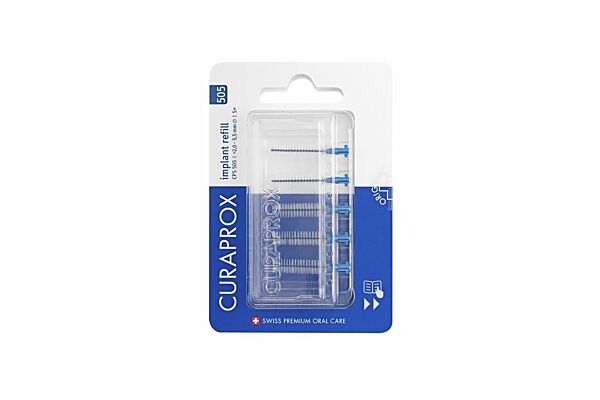 Curaprox CPS 505 Implant brossettes interdentaires refill blue 5 pce
