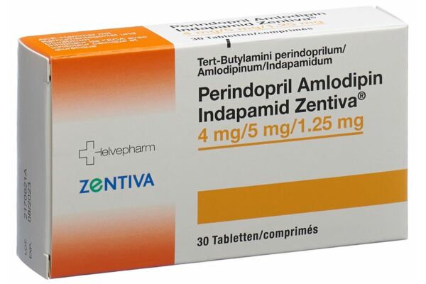 Perindopril Amlodipin Indapamid Zentiva Tabl 4mg/5mg/1.25mg 30 Stk