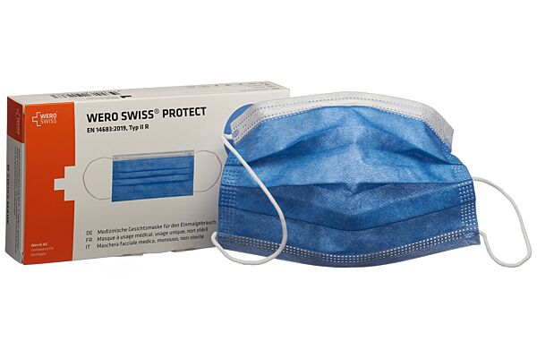 WERO SWISS Protect Maske Typ IIR blau Box 20 Stk
