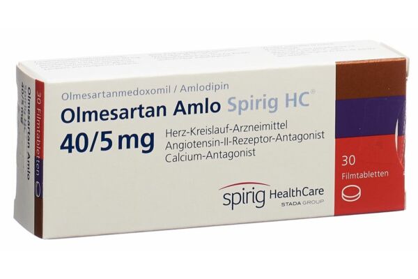 Olmésartan Amlo Spirig HC cpr pell 40 mg/5 mg 30 pce