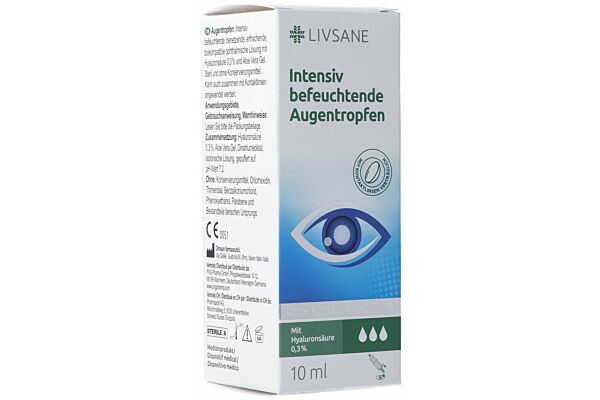 Livsane Gouttes oculaires intensément hydratantes fl 10 ml