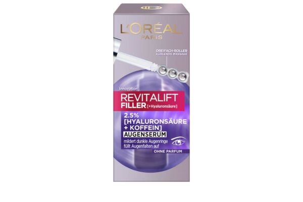 L'Oréal Paris Revitalift Filler Augenserum mit 2.5% Hyaluronsäure + Koffein Fl 20 ml
