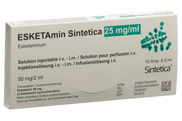 ESKETAmin Sintetica Inj Inf Präp 50 mg/2ml 10 Amp 2 ml
