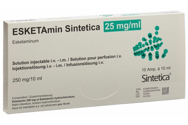 ESKETAmin Sintetica Inj Inf Präp 250 mg/10ml 10 Amp 10 ml