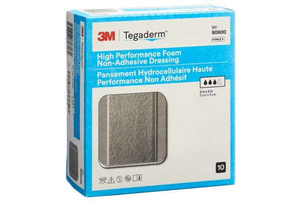 3M Tegaderm High Performance Foam compresse en mousse 5.1x5.1cm non adhésive 10 pce