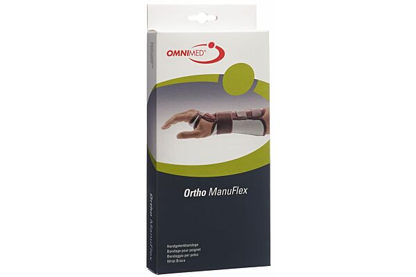 Omnimed Ortho Manu Flex Handgelenk-Bandage M 22cm rechts grau/bordeaux