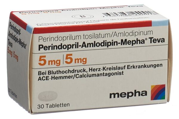 Perindopril-Amlodipin-Mepha Teva Tabl 5mg/5mg Ds 30 Stk