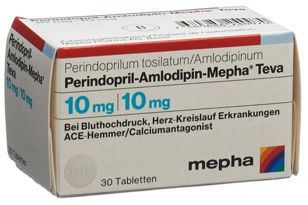 Perindopril-Amlodipin-Mepha Teva Tabl 10mg/10mg Ds 30 Stk
