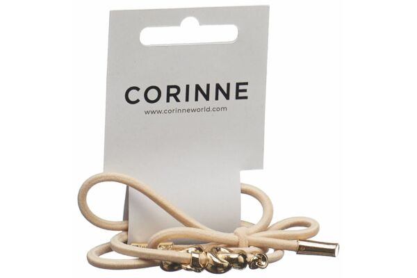 CORINNE Élastique à cheveux Hair Tie Metal Details cream 3 pce