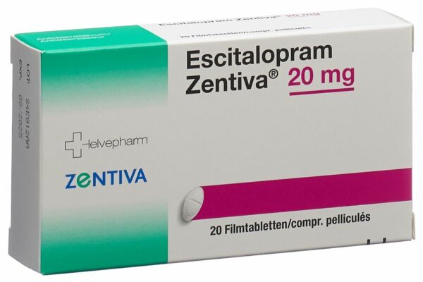 Escitalopram Zentiva Filmtabl 20 mg 20 Stk