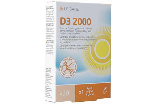 Livsane Vitamine D3 2000 softgelcapsules 30 pce
