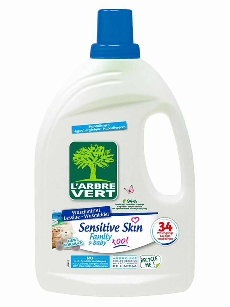 L'ARBRE VERT lessive liquide écologique peaux sensibles fl 1.53 lt à petit  prix