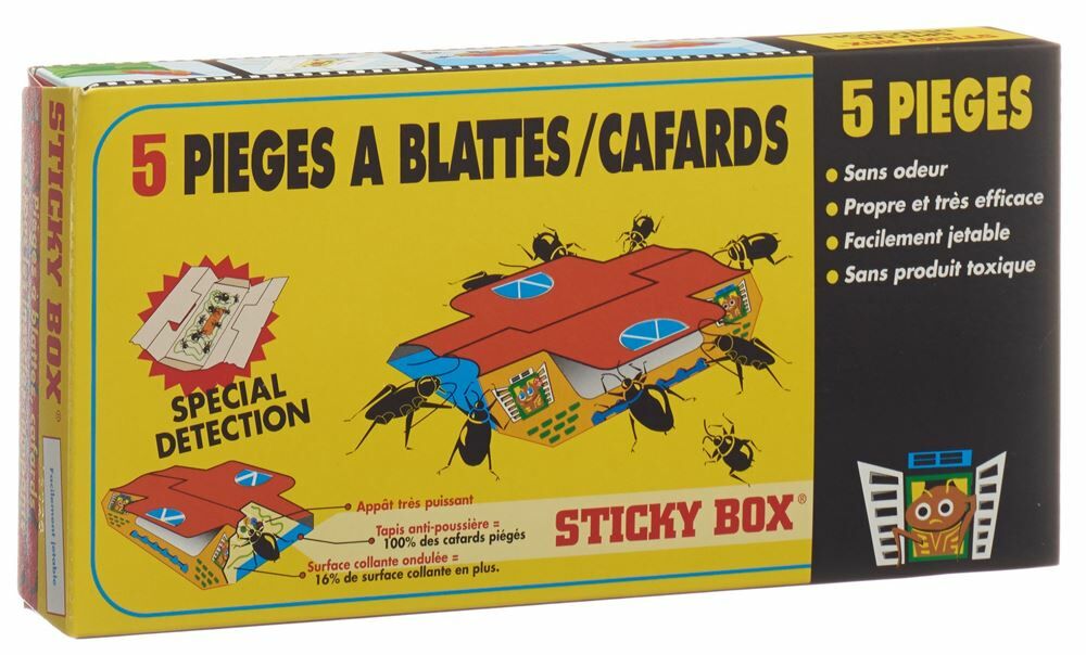 Sticky Box 5 pièges anti-cafards et blattes