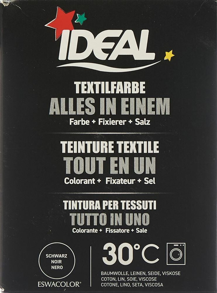 IDEAL Teinture textile Tout en Un mini Noir 230g   - Shopping  et Courses en ligne, livrés à domicile ou au bureau, 7j/7 à la Réunion