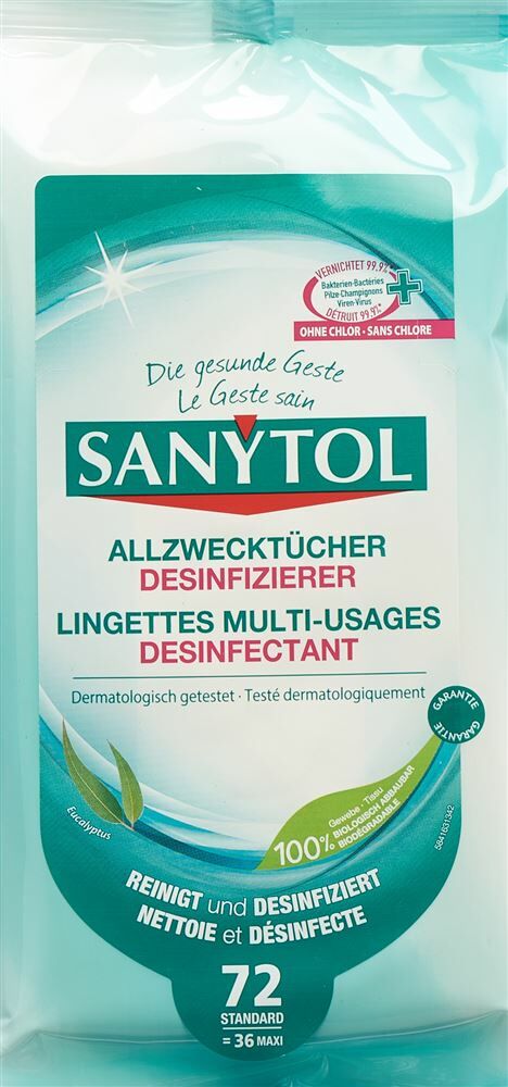 Lingette Désinfectantes Eucalyptus Multi-Usage SANYTOL