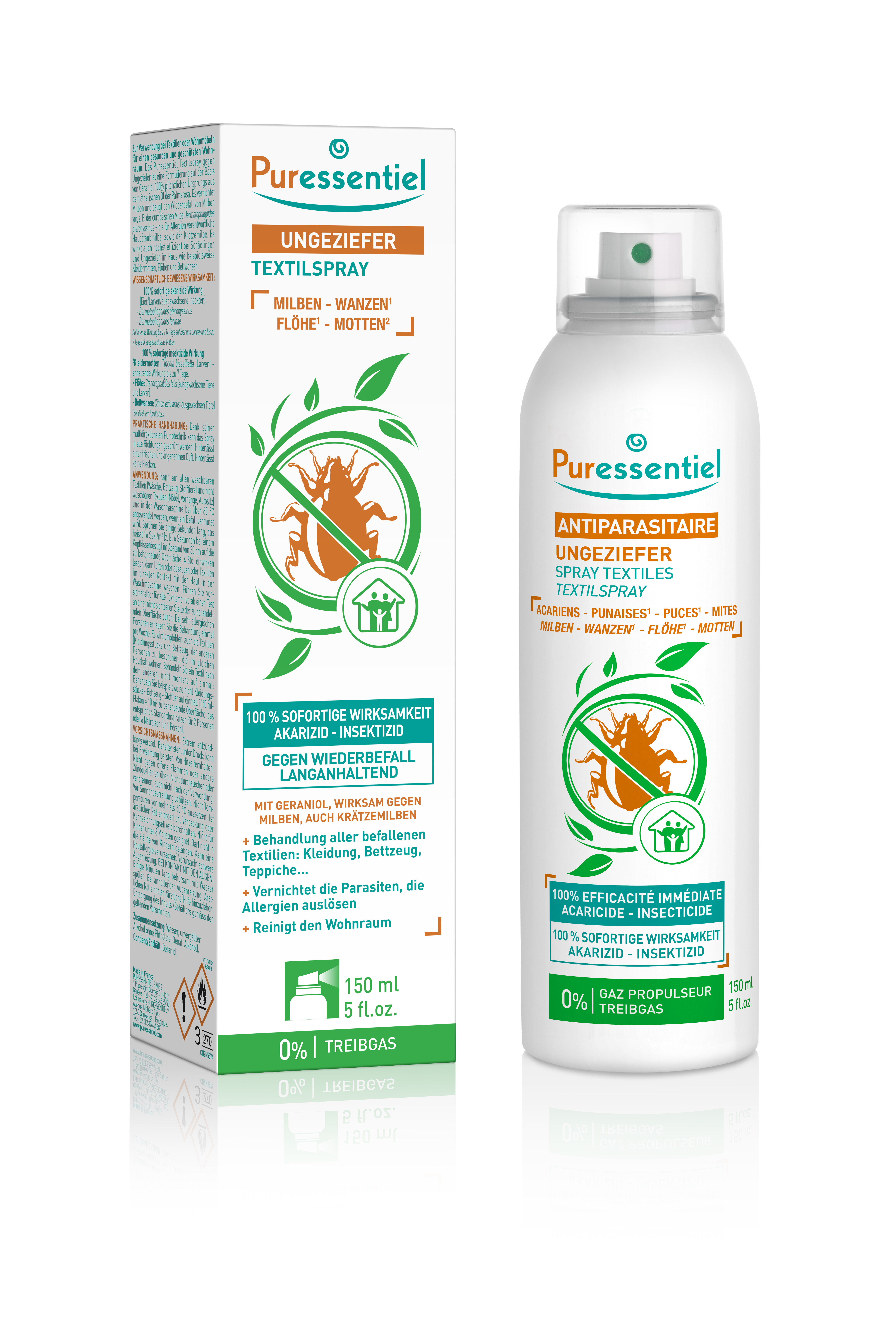 Puressentiel Antiparasitaire Spray Textiles 150 ml - Paraphamadirect