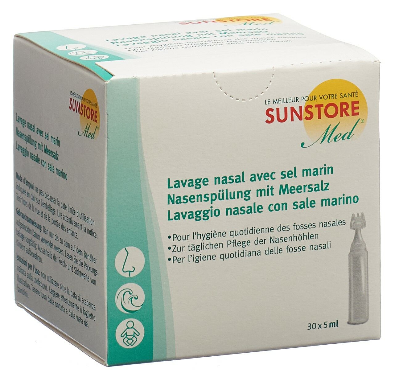 SUN STORE Med lavage nasal avec sel marin 30 monodos 5 ml